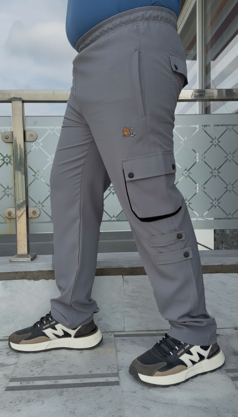 Imported Light Gray Micro Relaxed Fit 6 Pocket Cargo