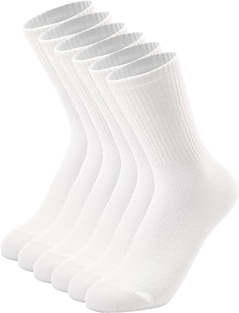 Unisex Crew Soft Moisture-Wicking Socks White SWS#04
