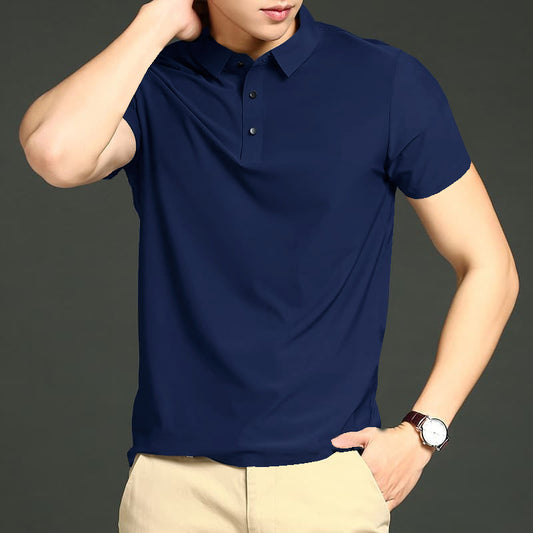 MEN'S IMPORTED BLUE  SEAMLESS4 WAY LYCRA SHIRT