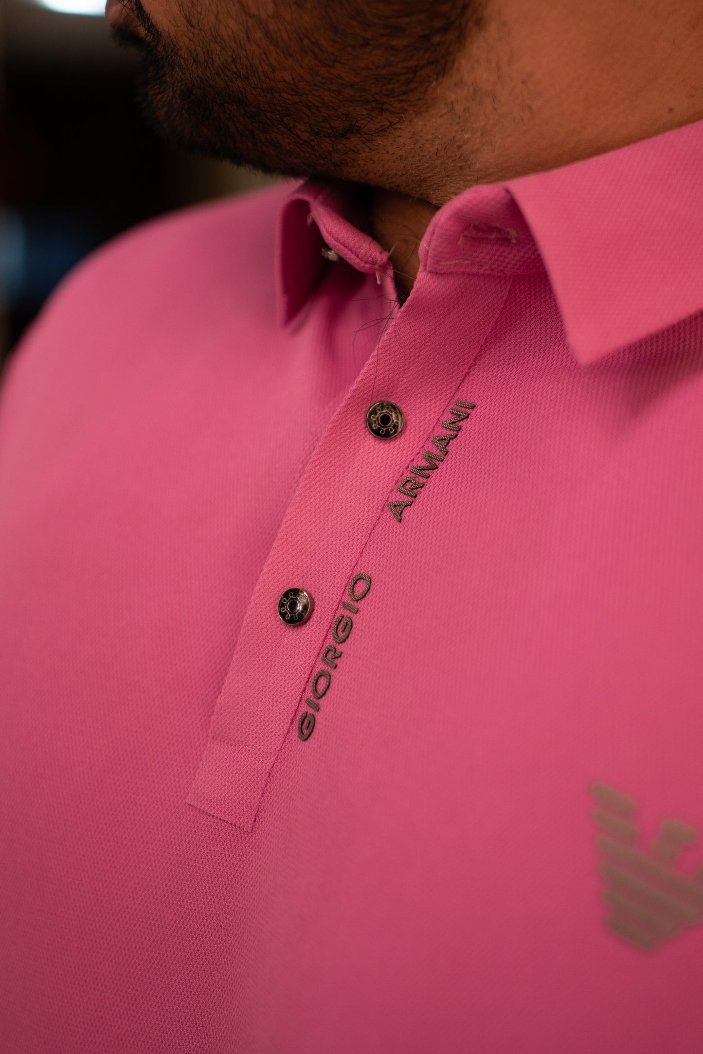 ITALIAN TEXTURED STITCHLESS POLO SHIRT LVPS-07 PINK