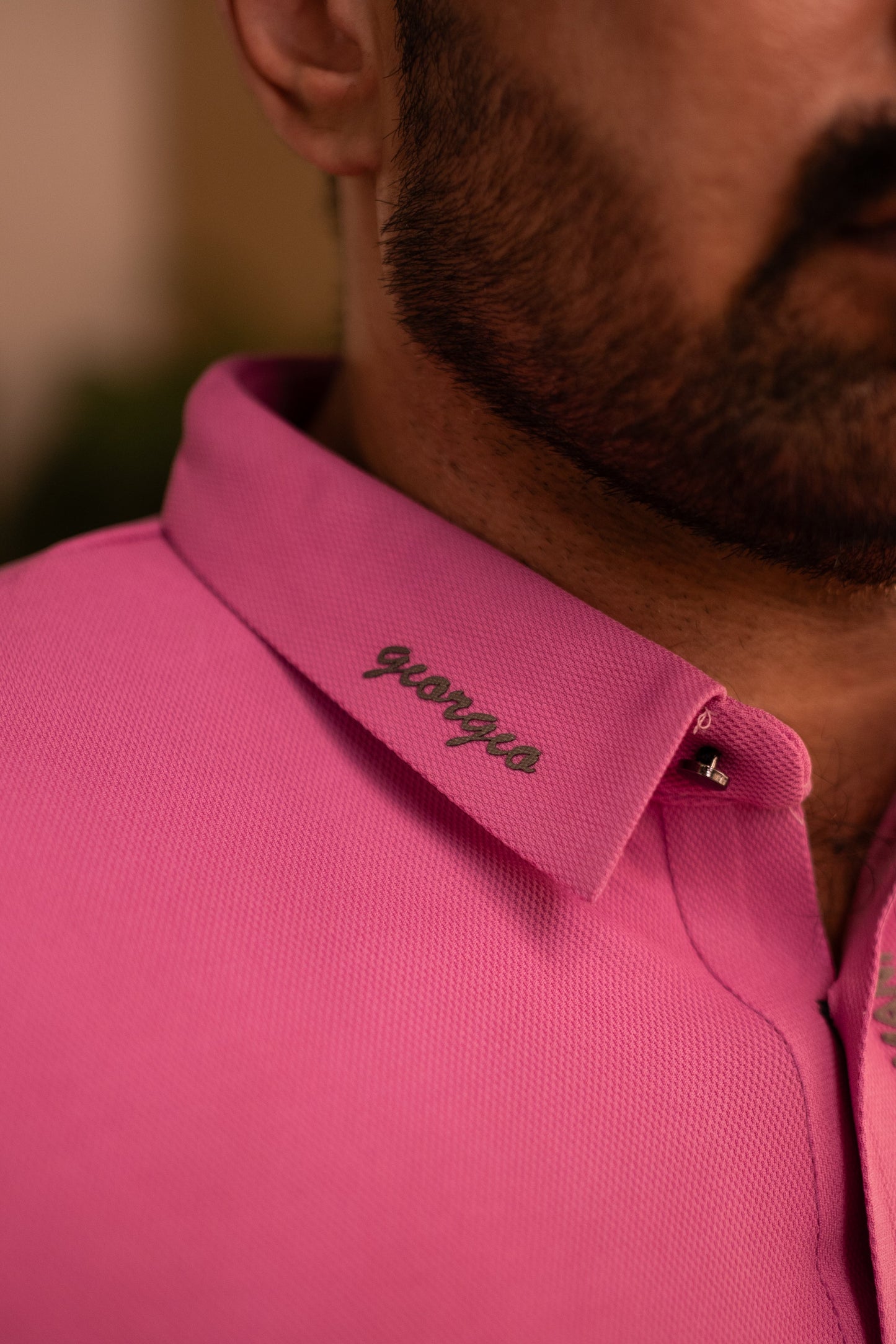 ITALIAN TEXTURED STITCHLESS POLO SHIRT LVPS-07 PINK