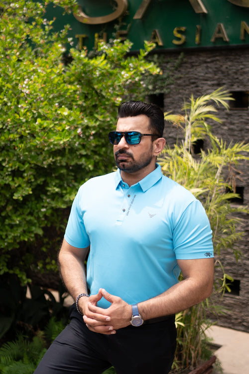 ITALIAN TEXTURED STITCHLESS POLO SHIRT LVPS-DARK SKY