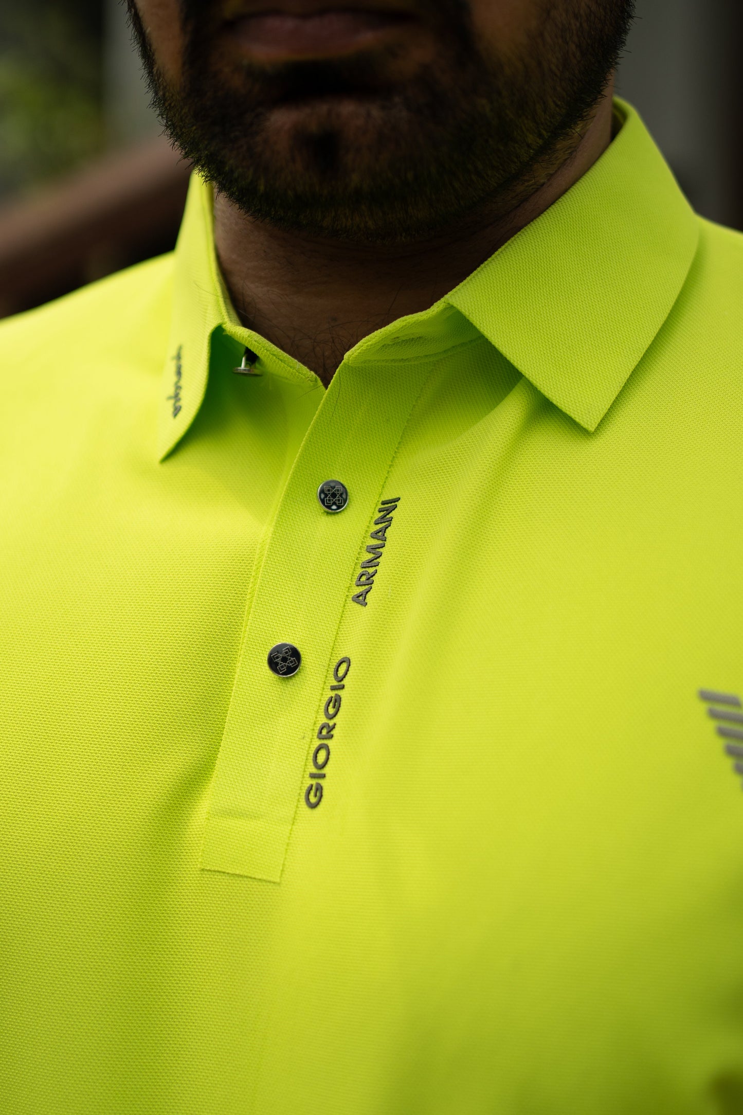 ITALIAN TEXTURED STITCHLESS POLO SHIRT LVPS-14 FLUORESCENT GREEN