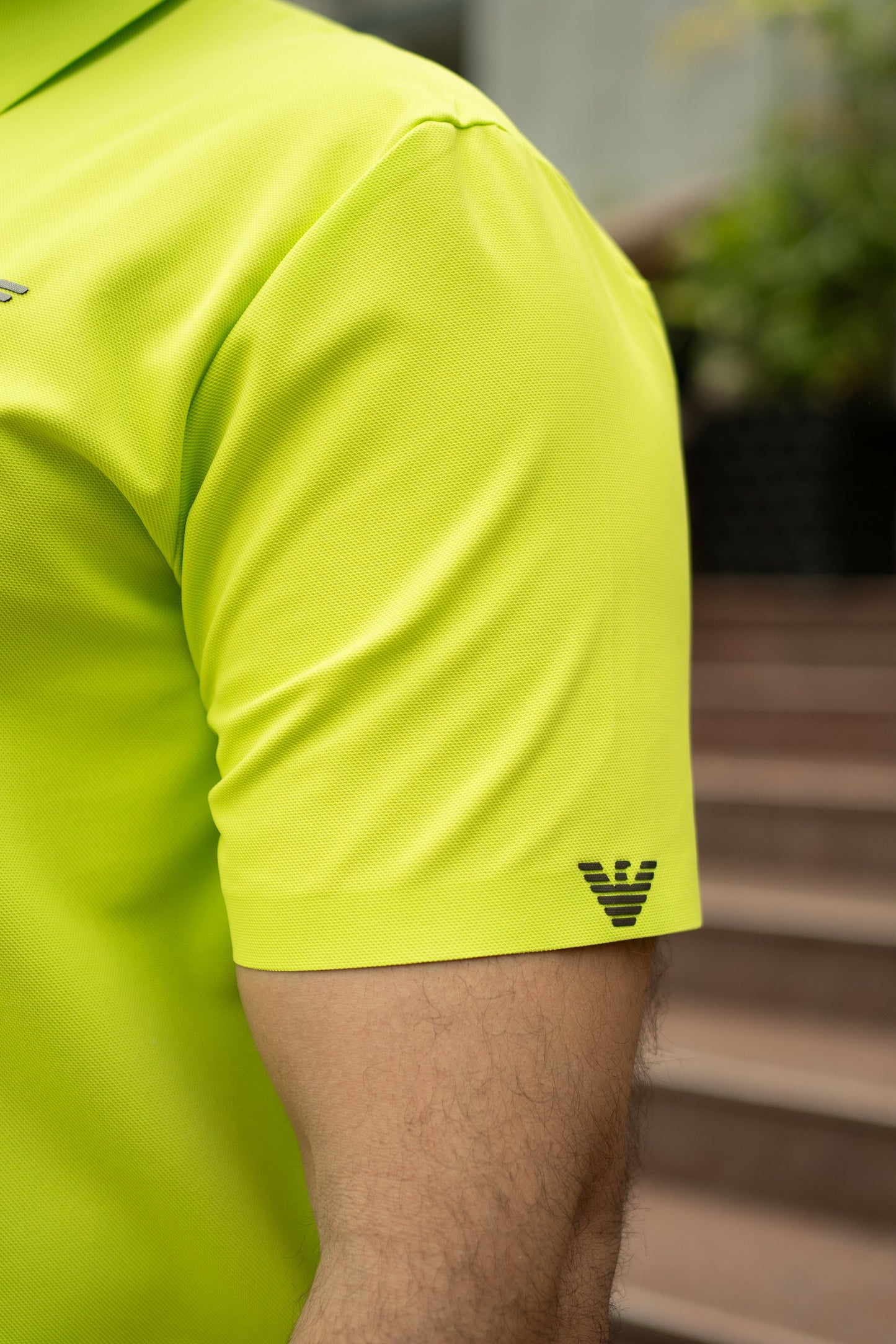 ITALIAN TEXTURED STITCHLESS POLO SHIRT LVPS-14 FLUORESCENT GREEN