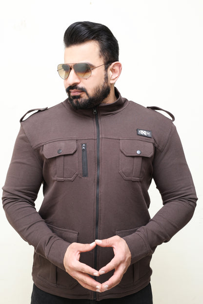 Premium Four Pocket Full Sleeve Brown Jacket # 03