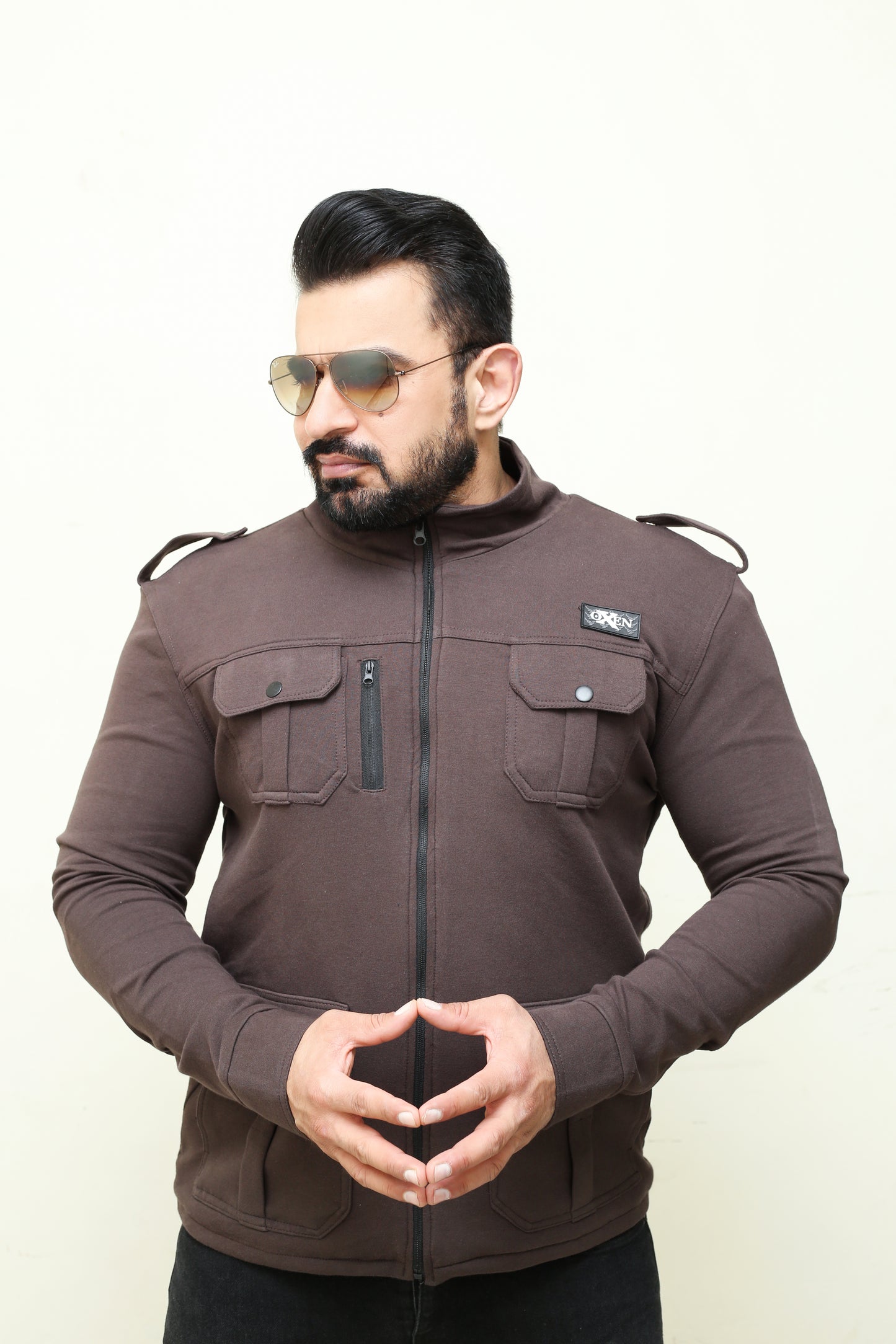 Premium Four Pocket Full Sleeve Brown Jacket # 03