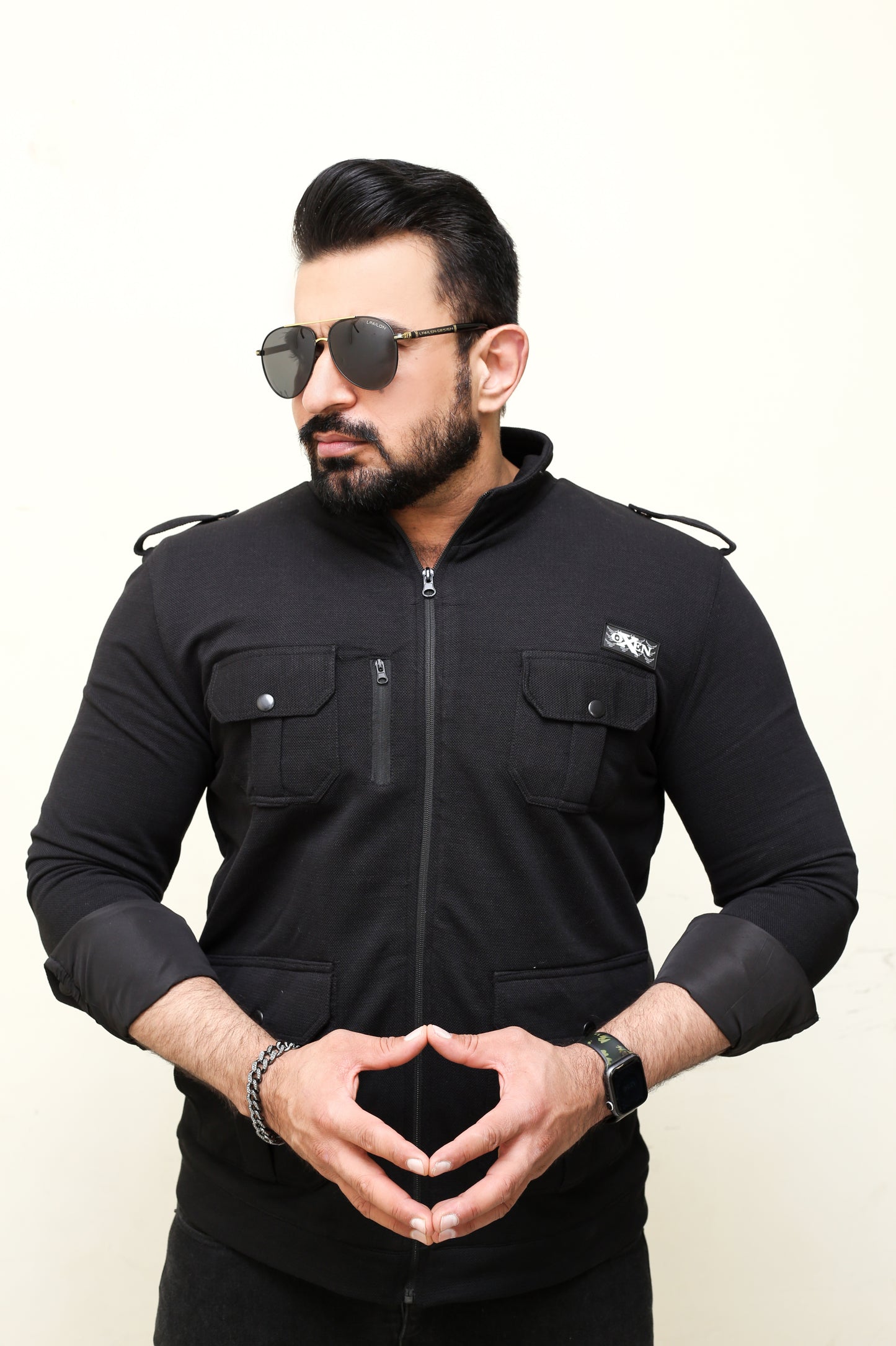 Premium Four Pocket Full Sleeve Black Jacket # 01