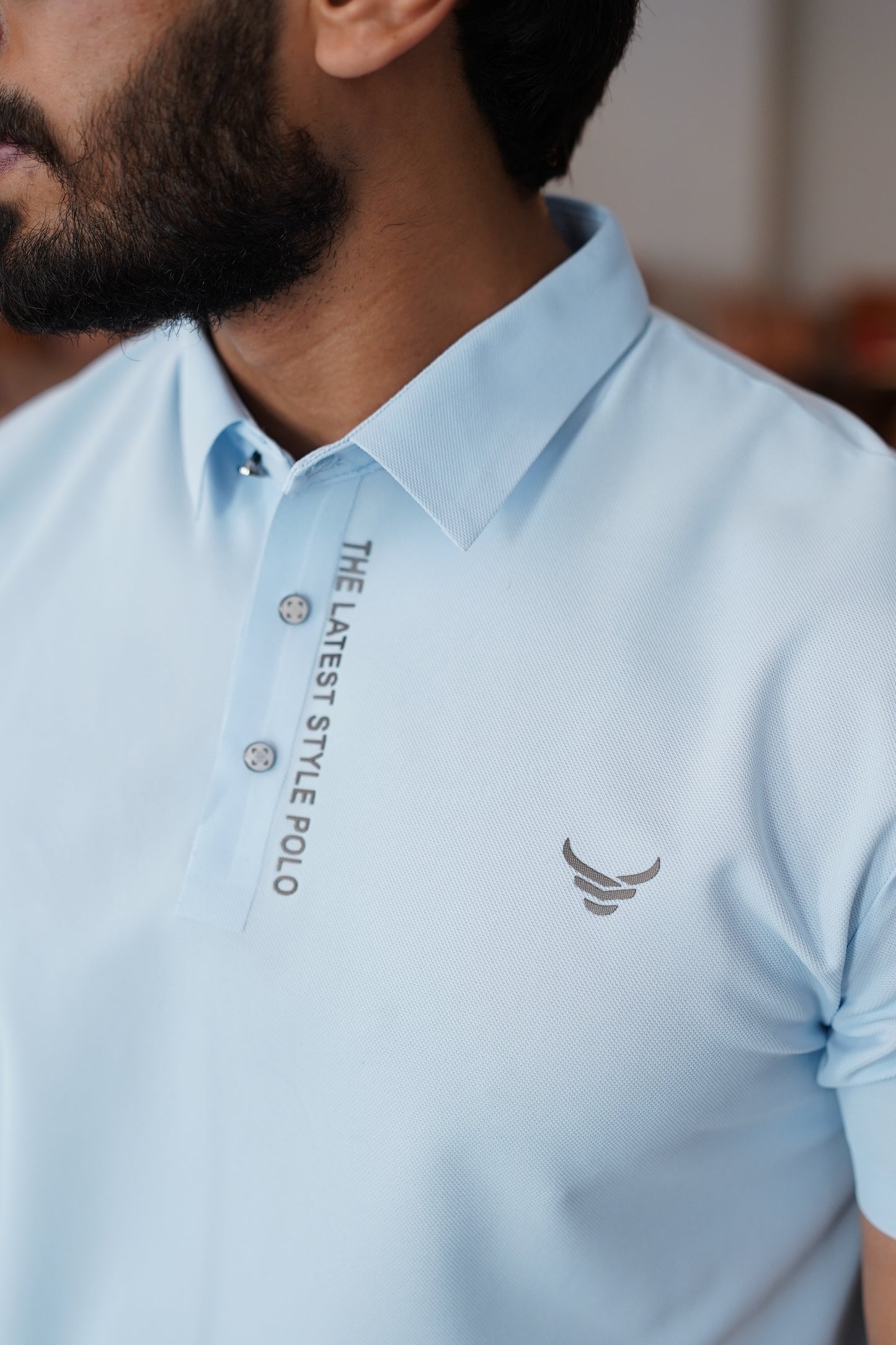 Italian textured seam less Polo Shirts OXT # 12 Sky