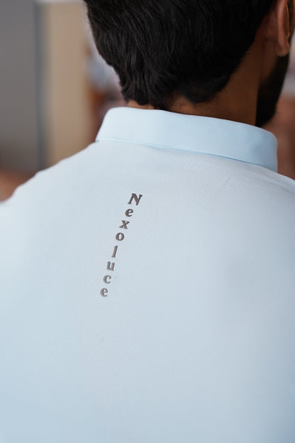 Italian textured seam less Polo Shirts OXT # 12 Sky