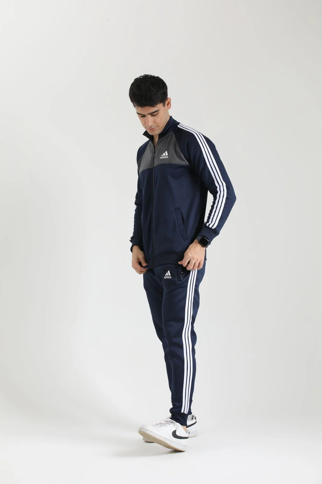 ADIDS UNISEX TRACKSUIT Blue 3 tapes  TO7