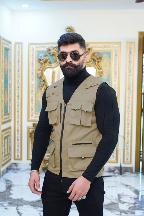 Premium Twill Cotton jeans Sidu Four Pocket Jacket Beige SDJkt-25