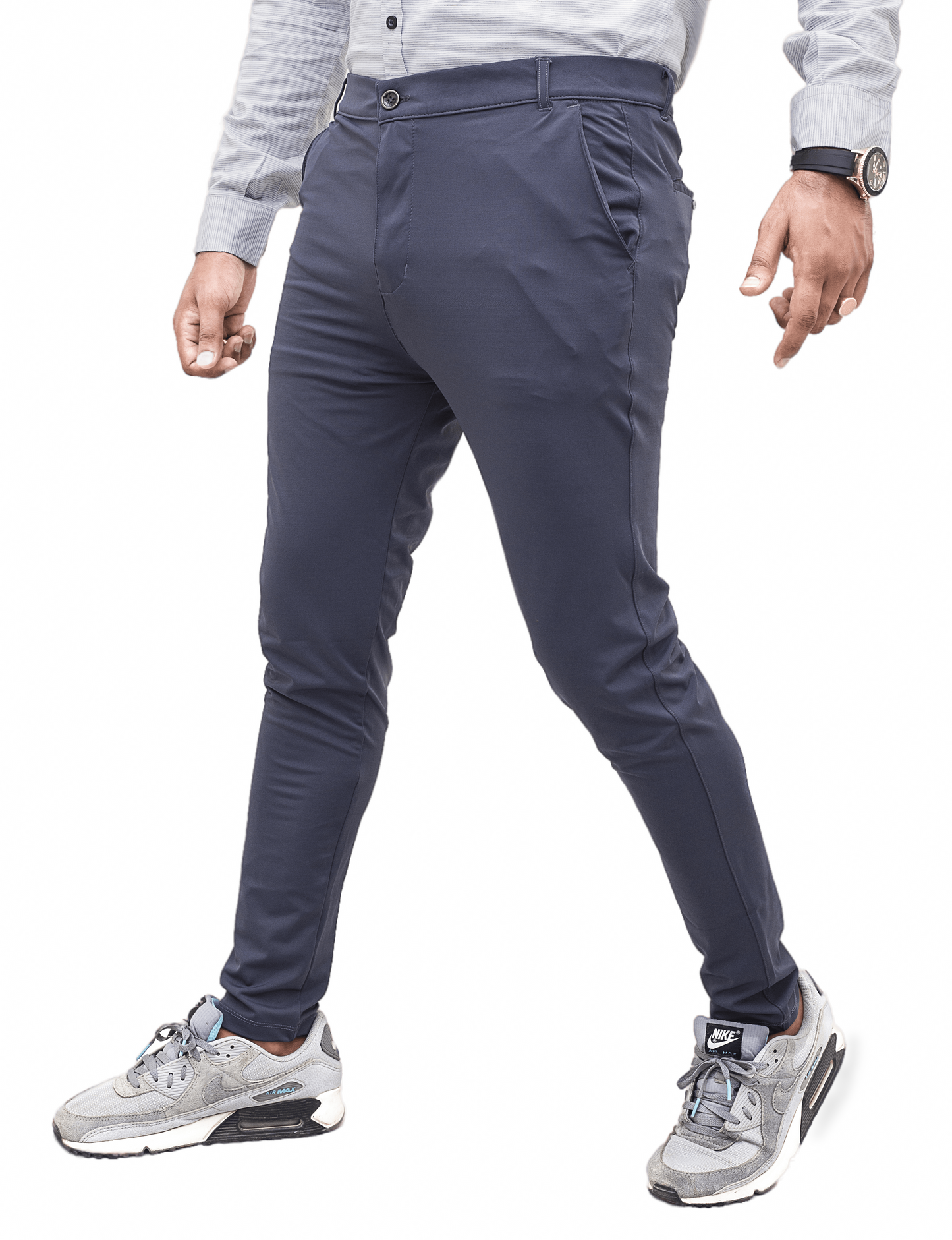 Oxen Super Stretchy Slim Fit Lycra Pent For Men-Dark Grey-SW#0P1